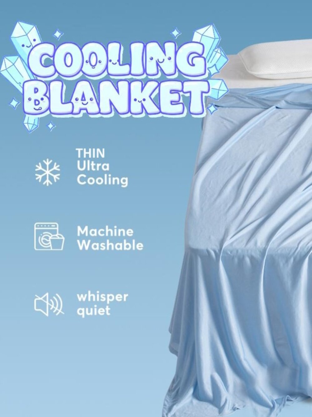 Cooling Blanket - Queen Size - New Original Packaging - 90x90 Inches